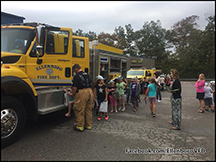 Ellenboro VFD members during a Fire Prevention Week event at the Ellenboro Grade School.